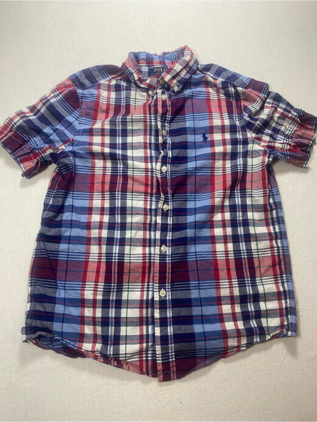 Polo Ralph Lauren Boys' Red & Blue Plaid Button-Down Shirt